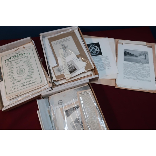 128 - Selection of various assorted ephemera and research material, cuttings, regimental journals etc rela... 