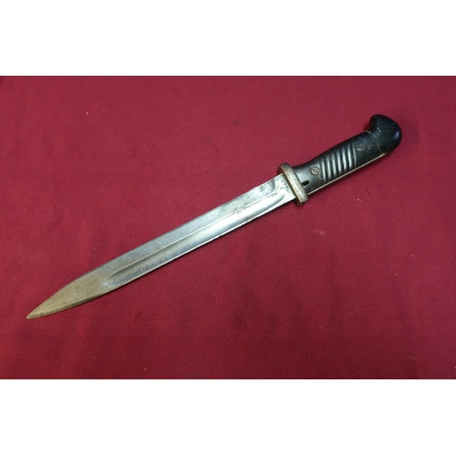 20 - German style bayonet, the handle converted to a combat knife with 9 3/4 inch single fullered blade m... 