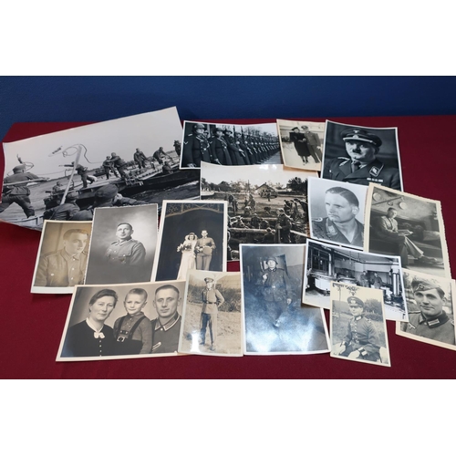 46 - Collection of German military related photographic prints and similar items including German Pioneer... 