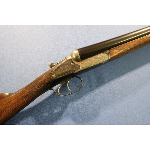 577 - Cogswell and Harrison 12 bore side by side ejector side plated shotgun, with 30 inch barrels, choke ... 