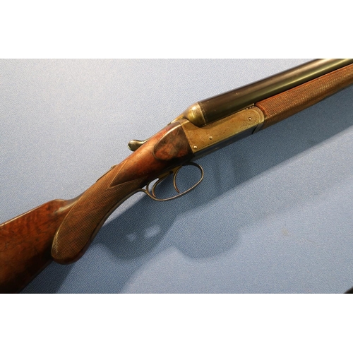 579 - E.Anson and Co, 12 bore side by side shotgun, with 30 inch barrels marked William Ford 4 Prince Stre... 