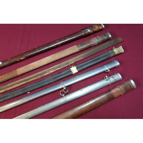 59 - Selection of Victorian and later sword scabbards including Infantry Officers dress scabbards, Naval ... 