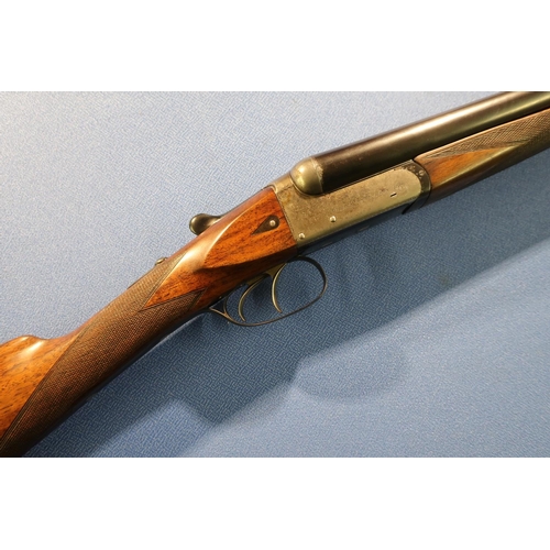 612 - Cased William Powell & Son 20 bore side by side ejector shotgun with 28 inch barrels, the top rib ma... 