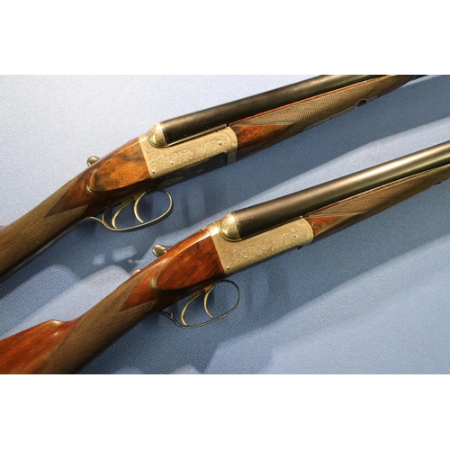 616 - Cased pair of Westley Richards 12 bore side by side ejector shotguns, with 28 inch barrels, choke 1/... 
