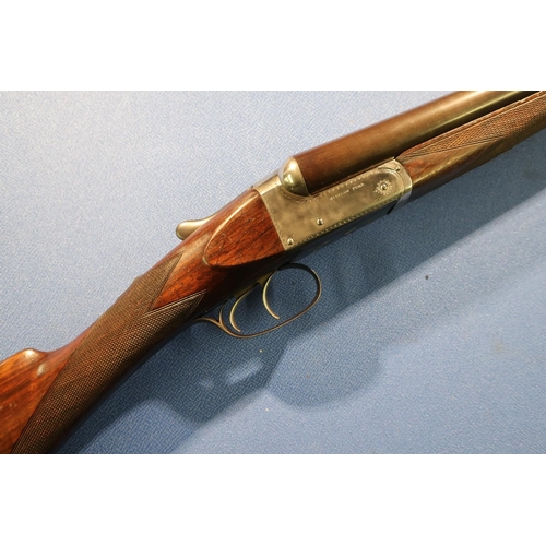 624 - William Ford 16 bore side by side ejector shotgun, with 26 1/4 inch barrels, choke 3/4 and 3/4, 15 1... 