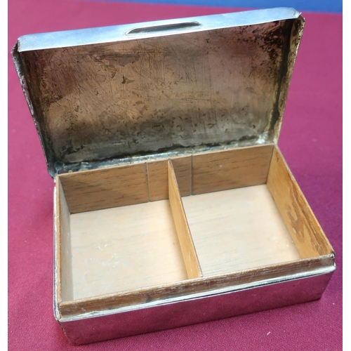 70 - London silver hallmarked cigarette box, the top engraved 76 Field Ambulance 25th Division BEF (Briti... 