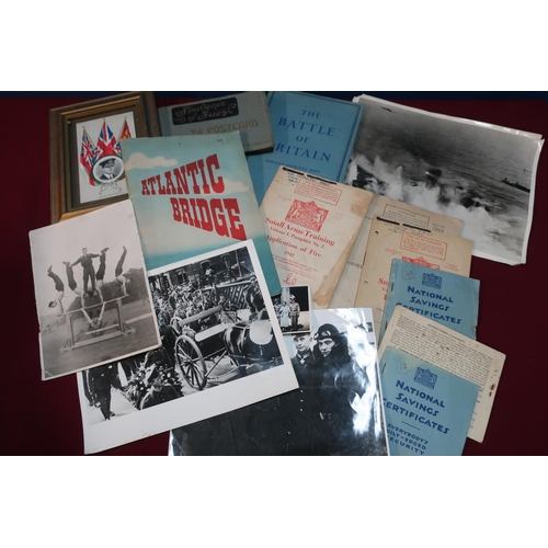 96 - Quantity of various military ephemera in one box, including National Savings Certificates, Small Arm... 