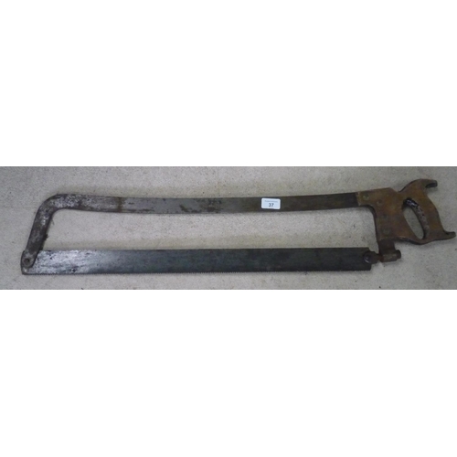 37 - Large Spear & Jackson of Canada & England steel back abattoir saw