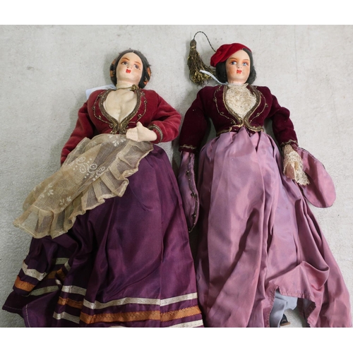 14 - Two early - mid 20th C Portuguese style dolls in traditional dress (height 30cm)
