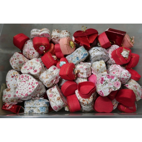 54 - Ex shop stock heart shaped trinket boxes