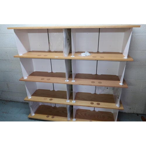 507 - MADE four tier multi sectional contemporary design bookcase/shelf unit (width 148cm)