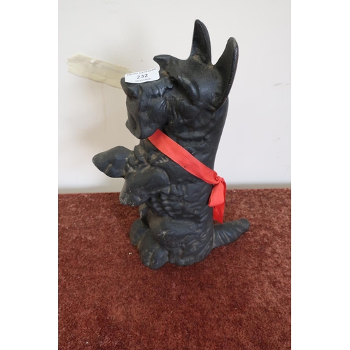 78 - Cast metal Scottie dog door stop (37cm high)