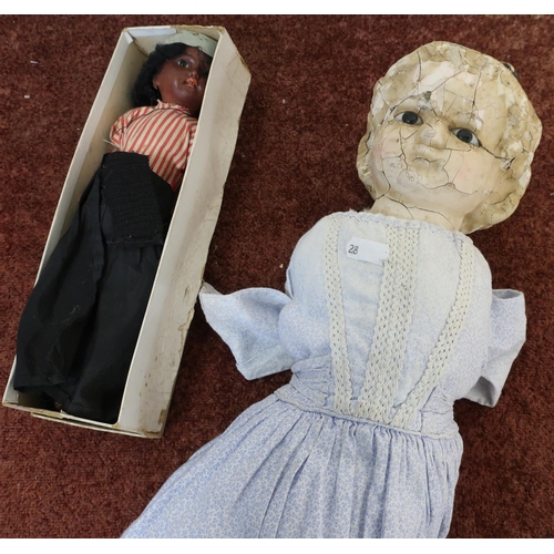 11 - Vintage doll and a boxed porcelain black doll (2)