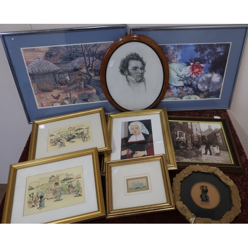 15 - Selection of various pictures and prints in one box, 19th C and later