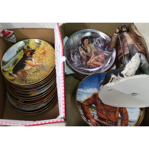 28 - Large selection of various collectors plate sets including Native American, Western, Garden Birds et... 