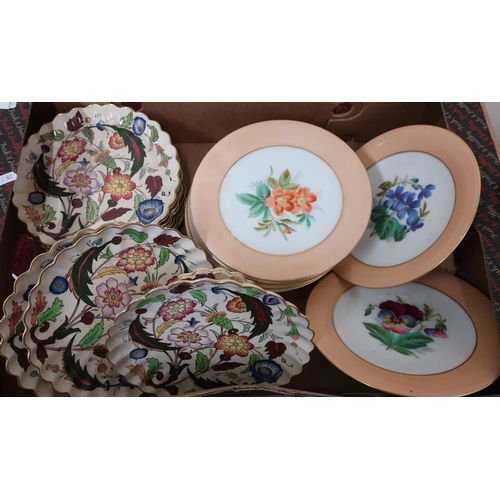 31 - Selection of Victorian and later ceramics in one box including comport floral pattern plates etc