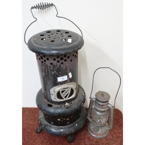 36 - Vintage Valor Junior No.56 heater and a Tilley type lamp (2)