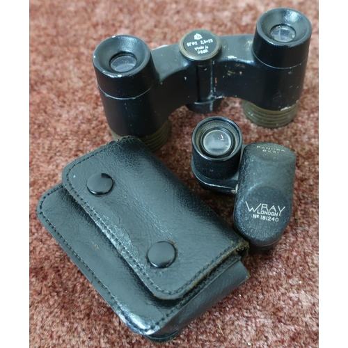 66 - Pair of USSR 2.5x25 binoculars and a cased Panora 8x21 binocular (2)