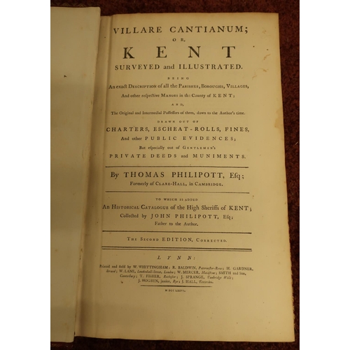 246 - 2nd edition of the 'Philepot's Survey of Kent' by Thomas Philipott in red leather and gilt cover