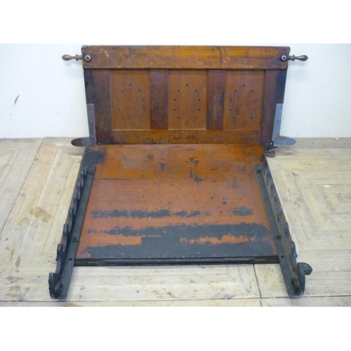 169 - 19th/20th C architects type board and stand with various metal mounts, in two sections