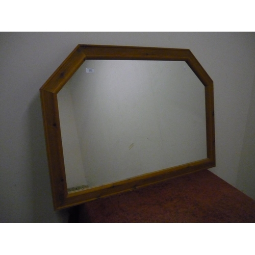 265 - Modern pine framed wall mirror (105cm x 75cm)