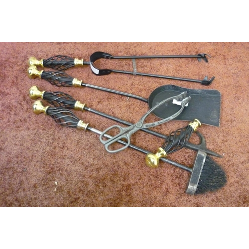 208 - Four piece fire companion set