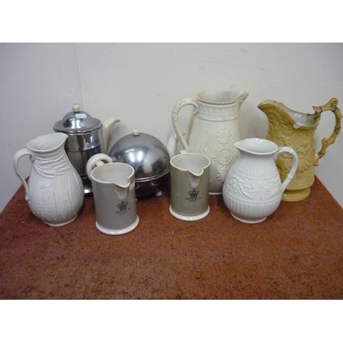 23 - Two imperial pint jugs and various Victorian & later ceramics including a Hanley jug