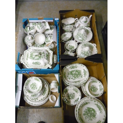 241 - Large and comprehensive part Masons fruit basket pattern dinner and tea service including large ture... 