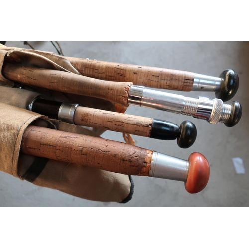 21 - Edgar Sealey 3 piece salmon rod, a split cane Edgar Healey fly rod (Mayfly), a 3 piece salmon rod by... 