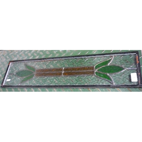 12 - Stained glass panel in the Art Deco style (17cm x 72cm)