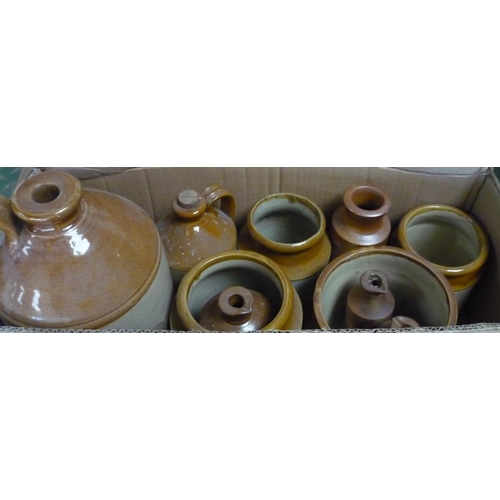 28 - Box containing a quantity of earthenware pots and jugs  of various sizes