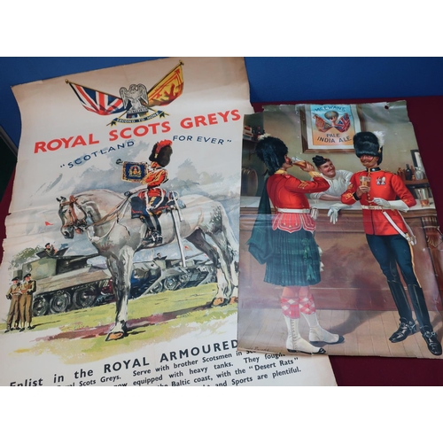 78 - Royal Scotch Greys Scotland Forever Royal Armoured Corp recruitment poster (50.5cm x 76cm) (torn) an... 