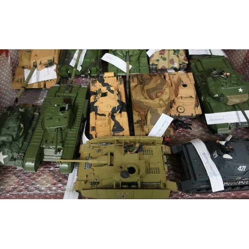 140 - Collection of made up and well painted Airfix tanks and armoured vehicles (13) various types and per... 