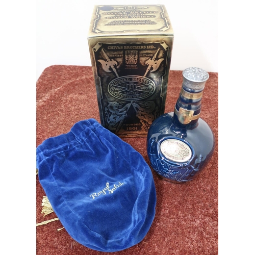 306 - Boxed and sealed ceramic bottle of Chivas Brothers 21 Year Old Royal Salute Scotch Whisky with outer... 