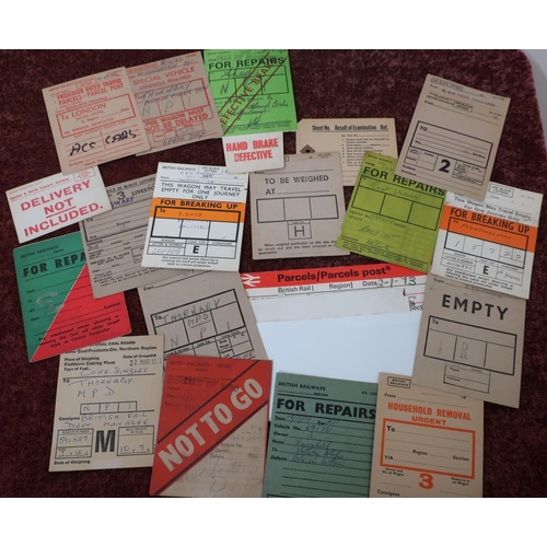 20 - Selection of various BA wagon labels, railway paperwork, etc