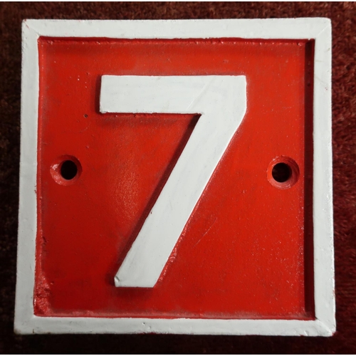 17 - Cast alloy No.7 sign (15cm x 15cm)