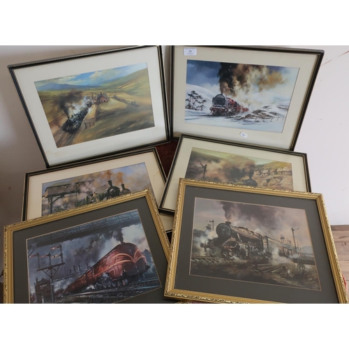 26 - Selection of various railway related framed and mounted pictures and prints (8)