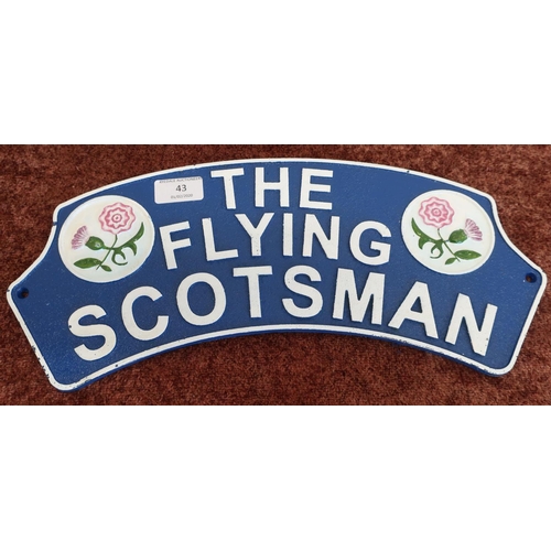 43 - Cast metal Flying Scotsman sign (width 40cm)