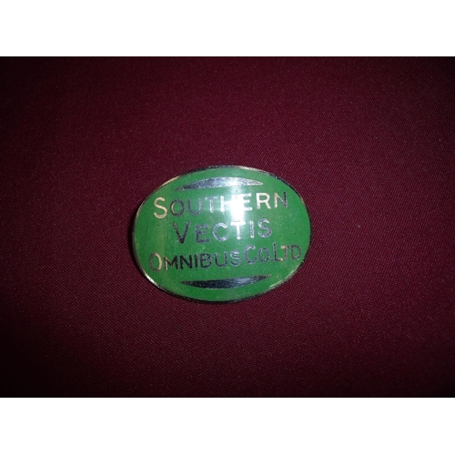 53 - Large enamel Southern Vectis Omnibus Co Ltd cap badge by J.Fray Birmingham