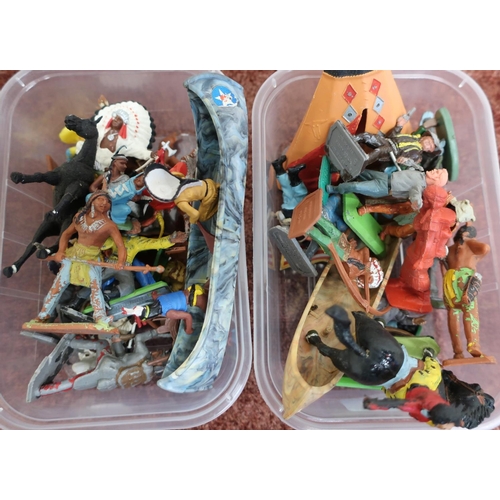 111 - Selection of Britains and other plastic figures of Native American Indians