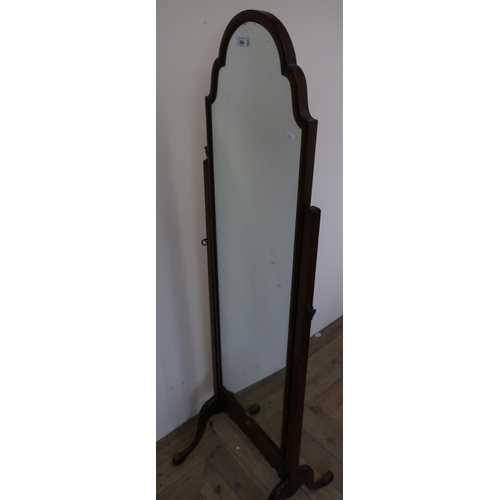 506 - Walnut framed Cheval mirror