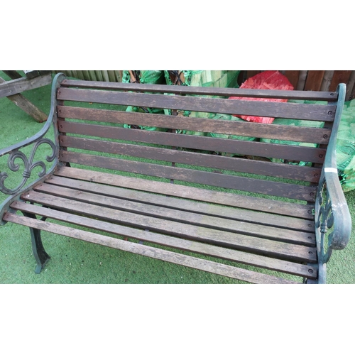 525 - Wooden slatted garden bench