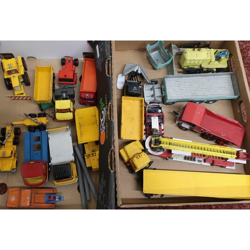 119 - Two boxes of various die-cast vehicles, mostly construction and heavy haulage including Dinky, Spot ... 