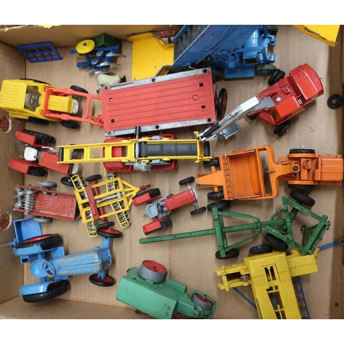 120 - Selection of various vintage die-cast agricultural vehicles including Meccano, Crescent Toys tractor... 