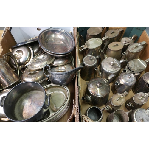 582 - Large selection of various hotel silver plate and service ware including tureens, jugs, hot water ju... 