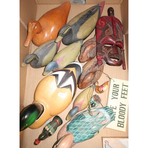 584 - Selection of various carved wooden ducks and similar items