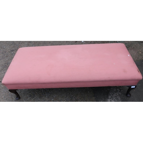 511 - Large early 20th C rectangular footstool (155cm x 70cm x 40cm)