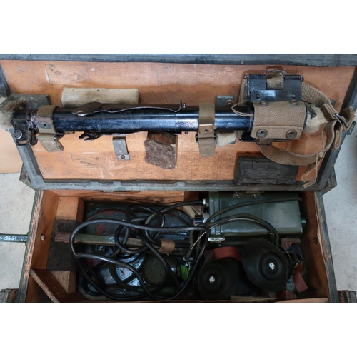 169 - British Military Mine Detector in fitted wooden crate with various accessories, the crate marked 9PA... 