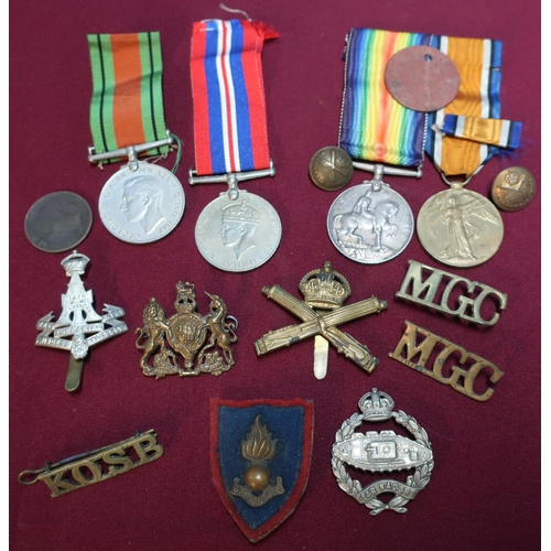 178 - Group of various military cap badges and shoulder titles including Green Howards, Princess of Wales ... 