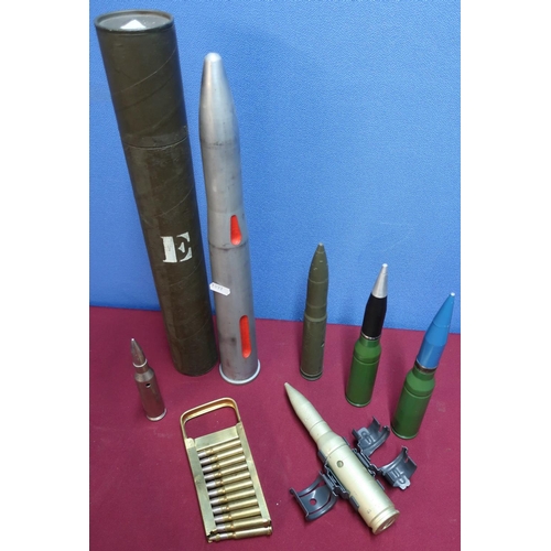 198 - 40mm canister, various drill and training rounds including 50 cal, 30mm, Speedloader with inert ammu... 